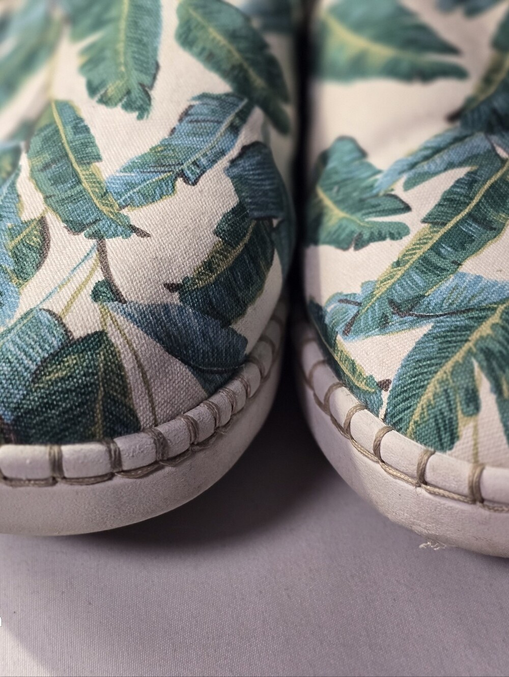 Clarks Cloudsteppers Womens Canvas Slip-on Shoes Palm Leave Step Glow Jade Sz 10 - Picture 10 of 12